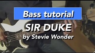 Sir Duke by Stevie Wonder bass lesson  How to play [upl. by Innej]