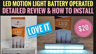 Detailed Review amp How To Install LED MOTION LIGHT BATTERY OPERATED [upl. by Niamert]