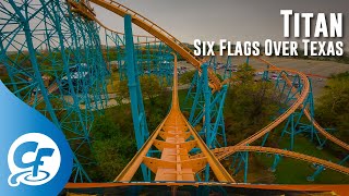 Titan front seat onride 4K POV 60fps Six Flags Over Texas [upl. by Aldric]