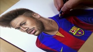 Drawing Neymar Junior  Barcelona [upl. by Eidnam]