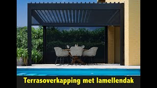 Terrasoverkapping met lamellendak SOLIDCUBE LUX installatie [upl. by Htebazie42]