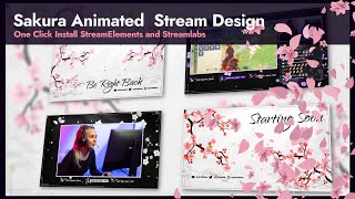 Sakura Cherry Blossom Animated Streaming Package Animated Alerts Transition Scenes Overlays [upl. by Gwyneth]