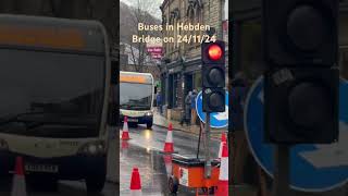 Buses in Hebden Bridge on 241124 tlctravel bus hebdenbridge westyorkshire [upl. by Eohce]