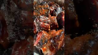 Cured pork belly burnt ends on a lang 84 lang bbq smokedburntends [upl. by Yanttirb]