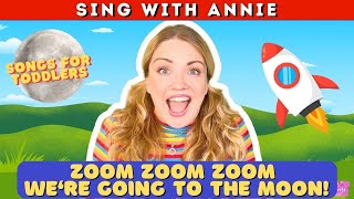 ZOOM ZOOM ZOOM WERE GOING TO THE MOON ENGLISH SONG amp NURSERY RHYMES FOR KIDS [upl. by Kenweigh136]