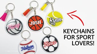 RESIN KEYCHAINS FOR SPORT LOVERS ACRYLIC KEYCHAIN TUTORIAL DIY [upl. by Mailliwnhoj]