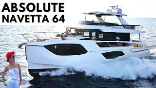 €22M ABSOLUTE NAVETTA 64 PATHFINDER Yacht Tour New Model Perfect Liveaboard Cruising Boat [upl. by Ojahtnamas672]