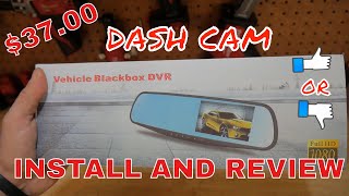 AmazonDash cam install and review 1080p dual camera rear view mirror display [upl. by Yarod]