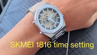 SKMEI 1816 Time Setting  SKMEI 1816 watch Time set  THE TIME SERIES  Whatsapp 01829626568 [upl. by Ellenuahs]