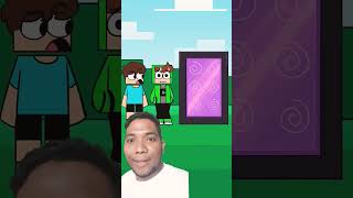 O QUE TEM ATRAS DO PORTAL minecraft shorts reaction [upl. by Llemij]