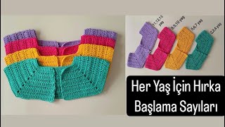 HER YAŞ İÇİN TIĞ İŞİ HIRKA BAŞLAMA SAYILARI ✅ARTIK HER YAŞ İÇİN HIRKA ÖRMEK ÇOK KOLAY✅Tığ işi Roba [upl. by Weinstein992]