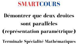 Démontrer que deux droites sont parallèles représentation paramétrique  Terminale Spé Maths [upl. by Isobel]