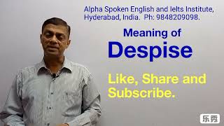 Despise  Pronunciation Meaning Uses Synonyms and Antonyms [upl. by Maggi186]