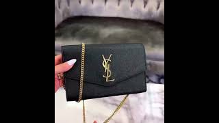 생로랑 SAINT LAURENT UPTOWN CHAIN WALLET IN GRAIN DE POUDRE EMBOSSED LEATHER 6077881GF0J1000 [upl. by Samau]