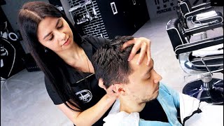 ASMR Wonderful head massage in Russian barbershop by Victoria Part 1 [upl. by Ayotan]