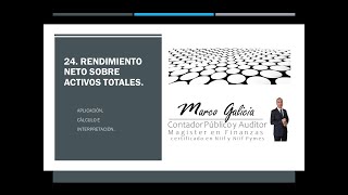 24 Rendimiento neto sobre activos totales Razones financieras aplicadas a los estados financieros [upl. by Yelra347]