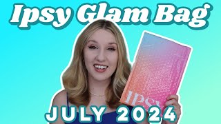 Ipsy Glam Bag  Unboxing amp TryOn July 2024 [upl. by Ldnek199]