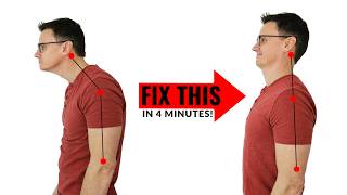 FIX Forward Head Posture in 4 minutes  Exercises for Hunchback Posture [upl. by Grossman268]