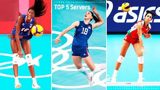 TOP 5 Powerful Volleyball Servers in Jump [upl. by Deibel]