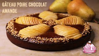 Recette de Gâteau Fondant Poire Chocolat Amande [upl. by Enitsirhc]