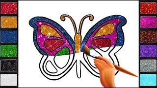 رسم وتلوين وتعلم الالوان للاطفال لعب وتلوين مع الفراشة  drawing amp coloring butterfly for kids [upl. by Rosana]