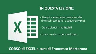 EXCEL tutorial 3 Riempimento automatico in Excel [upl. by Peppie102]