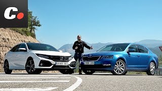 Honda Civic vs Skoda Octavia  Comparativa  Prueba  Test Review en español  cochesnet [upl. by Ellerud]