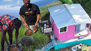 Went to the Hills  Stew beef with white rice  bathroom construction coming along nicely [upl. by Neraa8]