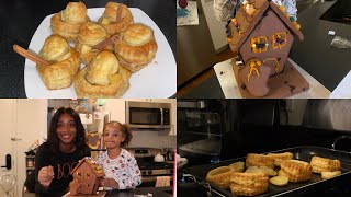 Fall Cooking Vlog 🎃  Mini apple pies haunted cookie house Halloween pasta amp more [upl. by Yrojram]