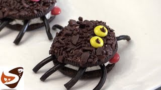 Ragnetti di Halloween – Facili Veloci e senza Cottura  Biscotti Oreo per bambini Candy recipes [upl. by Ghiselin329]