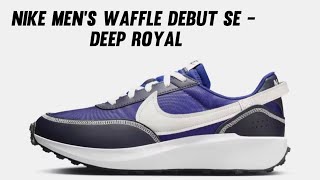 Nike Mens Waffle Debut SE Shoes  Deep Royal UNBOXING [upl. by Bathelda690]