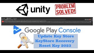 Reset keystore recover keystore  forget keystore password unity  generate pem file play Console [upl. by Immac]