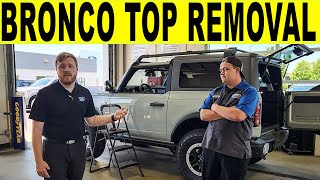 How to Remove the Hardtop from a 2023 Ford Bronco [upl. by Enutrof]