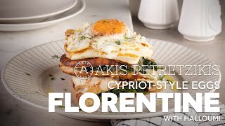 CypriotStyle Eggs Florentine with Halloumi  Akis Petretzikis [upl. by Eralcyram]