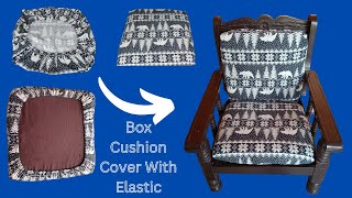 DIYBox Cushion Cover With Elastic  How To Make Box Cushion Cover For SofaChair [upl. by Linker]