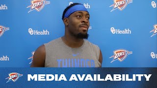 Lu Dort  Coach Daigneault Practice Media Availability  October 12 2024  OKC Thunder [upl. by Masuh]