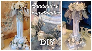 COMO HACER UN CANDELABRO DIY con cartón y madera  yobanka art [upl. by Bulley]