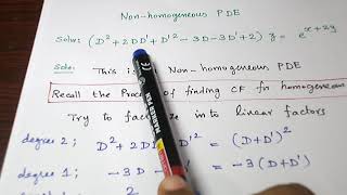 ENGLISHNON HOMOGENEOUS PDE PROBLEM 1 [upl. by Eiddet]