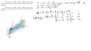 Determine the moment of this force about point O and A [upl. by Mojgan]