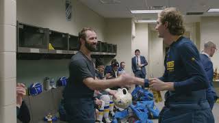 Blues toast to Nick Leddys 1000th after huge overtime win [upl. by Abert]