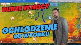 BURZE w nocy w Polsce Poprawa pogody od WTORKU IDZIE OCHŁODZENIE pogoda [upl. by Laughlin]