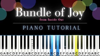 INSIDE OUT Bundle of Joy Easy Piano Tutorial SLOW [upl. by Lleynad]