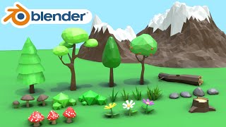 How to Make Low Poly Nature 🌲 Blender Tutorial [upl. by Enyahc771]