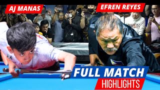 Efren Bata Reyes vs AJ Manas  Highlights [upl. by Mazman47]