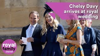 Prince Harrys ex Chelsy Davy arrives at royal wedding [upl. by Nimajeb854]