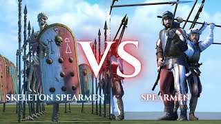 WARHAMMER III Total War  Skeleton Spearmen VS Spearmen [upl. by Dunham758]