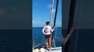 Keeping an eye out for bommies🪸😎 sailing boatlife pacificislands [upl. by Redd]