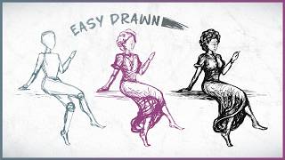 Any pose drawn for a female body sketch concept in Illustrator [upl. by Sitsuj504]