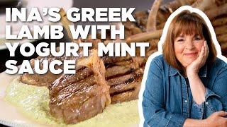 Ina Gartens Greek Lamb with Yogurt Mint Sauce  Barefoot Contessa  Food Network [upl. by Nosnaj186]