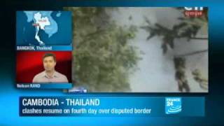 Battle rages over Hindu temple on ThaiCambodian border [upl. by Alehs680]